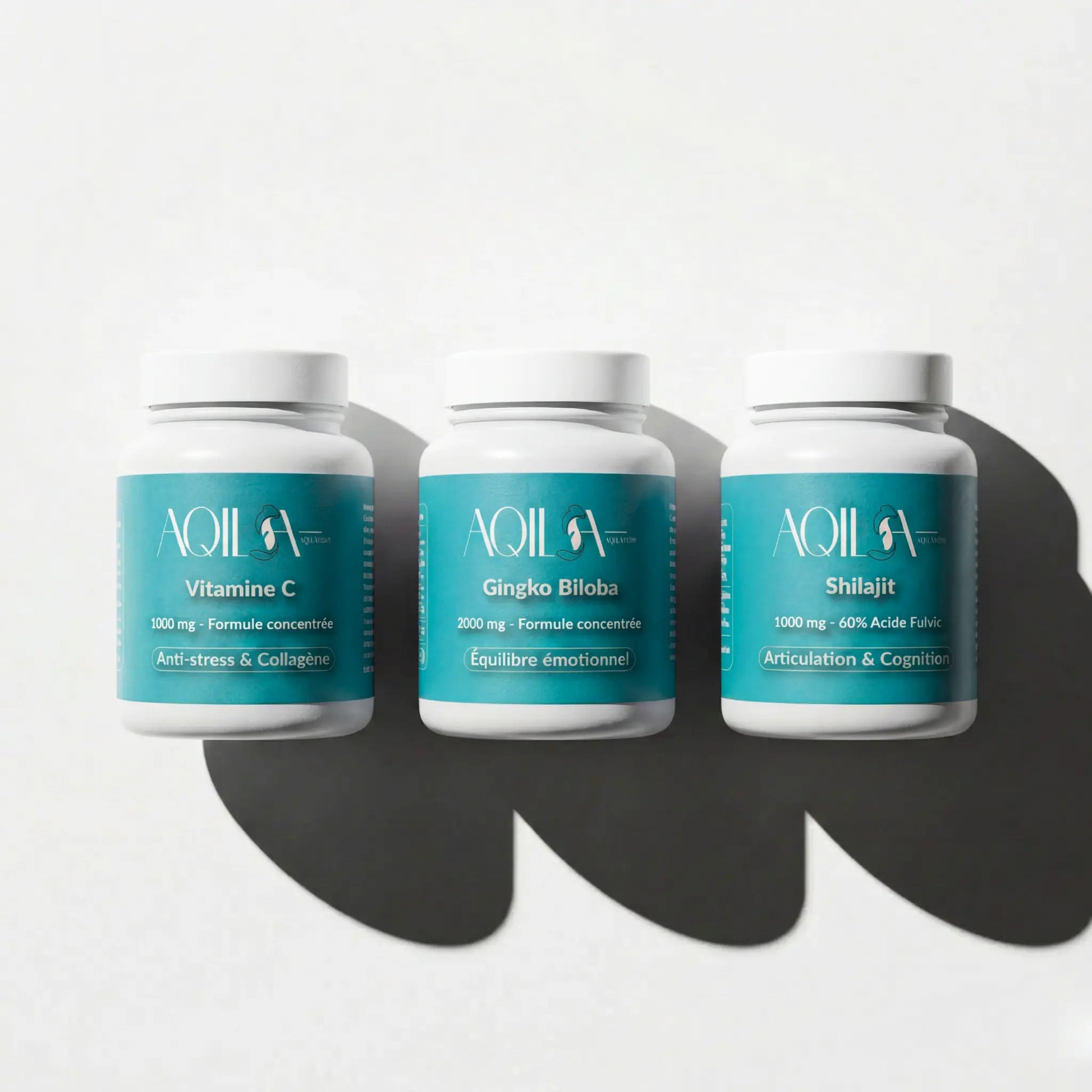 Cure complète AQILA Nutrition - Complexe Shilajit, Gingko Biloba et Vitamine C - Articulation, cognition et anti-stress
